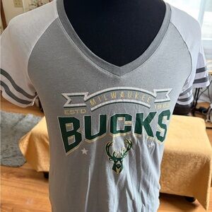 Milwaukee Bucks Gray V-Neck women’s shirt